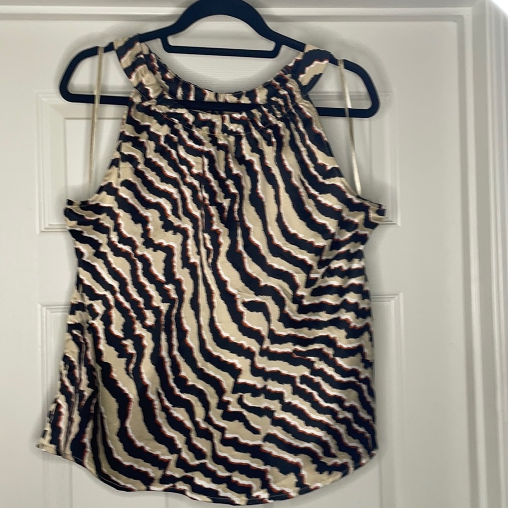 212 Women's Halter Tank Top - NWT - Large Blk/Tan